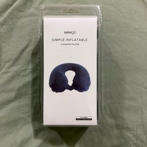 Minigo Simple Inflatable U-Shaped Travel Pillow (Navy)